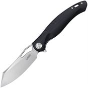 Kubey 239E Drake Stonewashed Linerlock Knife Black Handles