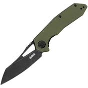 Kubey 291E Tityus Black Stonewashed Linerlock Knife OD Green Handles