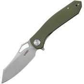 Kubey 310C Drake Stonewashed Linerlock Knife OD Green Handles
