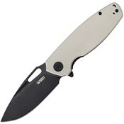 Kubey 322H Tityus Black Stonewashed Linerlock Knife Ivory Handles