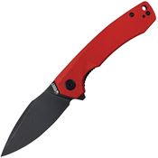 Kubey 901F Calyce Black Stonewashed Linerlock Knife Red Handles