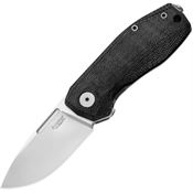 LionSTEEL NA01CVB NANO Framelock Knife Black Micarta Handles