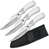 Perfect Point 4505 Throwing Satin Fixed Blade Knife Set
