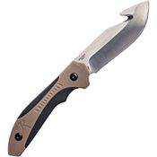 Remington 15676 Sportsman Guthook Fixed Blade Knife Black/Tan Handles