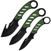 Remington 15679 Sportsman Skinner Black Finish Fixed Blade Knife Green Handles