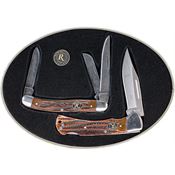 Remington 15682 American Tradition Combo Stonewash Knife Brown Handles