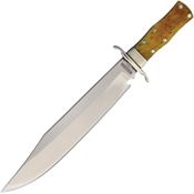 Rough Rider 1903 Mini Spanish Notch Bowie Mirror Fixed Blade Knife Brown Handles