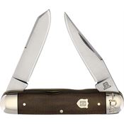 Rough Rider 2338 Moose Knife Brown Burlap Handles