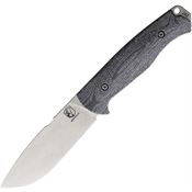 Rewild Gear G4GY Gasper Stonewash Fixed Blade Knife Black Handles