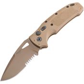 SIG 36333 Auto K320A Tan Button Lock Knife Tan Polymer Handles