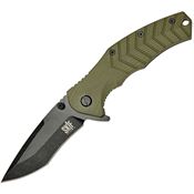 Skif 422SEBG Griffin Framelock Knife BSW Olive Handles