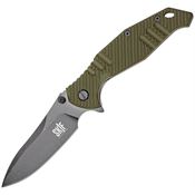 Skif 424SEBG Adventure Framelock Knife BSW Olive Handles