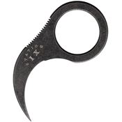 Station IX 001 Tire Slasher Black Stonewash Fixed Blade Knife Finger Ring