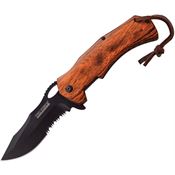 Tac Force 936BW Assist Open Linerlock Knife with Brown Pakkawood Handles