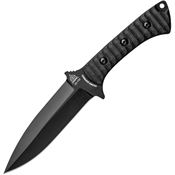 TOPS SZEX01 Szabo Express Single Edge Black Fixed Blade Knife Black Handles