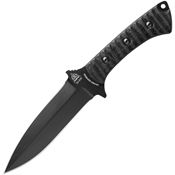 TOPS SZEX02 Szabo Express Double Edge Black Fixed Blade Knife Black Handles