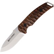 Willumsen Copenhagen BD21LSW Birddog Stonewash Fixed Blade Knife Black/Brown Handles