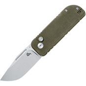 Black Fox 758MI NU-Bowie Fixed Blade Knife Button Lock Green Handles