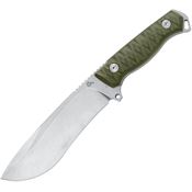 Black Fox 757OD Golem Stonewash Fixed Blade Knife OD Green Handles