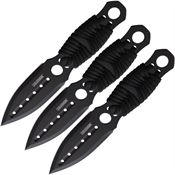 Blackhawk 15DH01BK Direct Hit Throwing Set Of Three Black Folding Knife Double Edge Black Handles