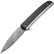 Civivi 20063BDS1 Savant Damascus Framelock Knife Black/Carbon Fiber Handles