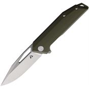 CMB 10G Lurker Satin Linerlock Knife Green Handles