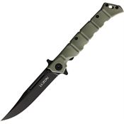 Cold Steel 20NQLODBK Medium Luzon Black Linerlock Knife OD Green Handles