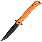 Cold Steel 20NQXORBK Large Luzon Black Linerlock Knife Orange Handles