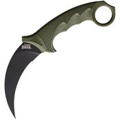 Cold Steel 49KSTODBK Steel Tiger Karambit Black Fixed Blade Knife OD Green Handles