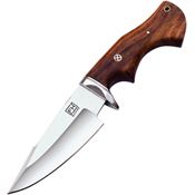 FH MLK002 Satin Fixed Blade Knife Brown Wood Handles