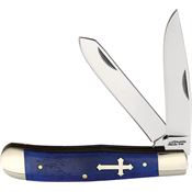 Frost BKH108BSGBC Trapper Knife Blue Smooth Bone Handles