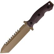 Halfbreed LSK02DE Large Survival De Steel Fixed Blade Knife Dark Earth Handles