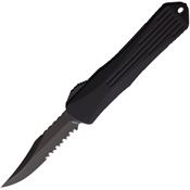 Heretic 026B6BPUCF Auto Manticore E OTF Serrated Black Knife Black Handles