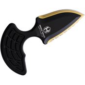 Heretic 0509C Sleight Push Dagger Gold TiNi Fixed Blade Knife Black Handles