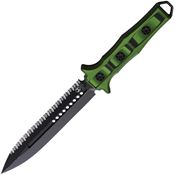 Heretic 0038CGRNBLK Nephilim Battleworn Fixed Blade Knife Black/Green Handles