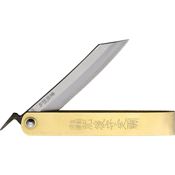 Higonokami 10TATEB Tateori Style Stonewash/Satin Folding Knife Brass Handles