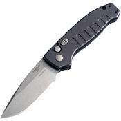 Hogue 64136 Auto Ballista I Button Lock Tumbled Knife Black Handles