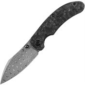 Kansept 1039D1 Nesstreet Damascus Linerlock Knife Carbon Fiber Handles