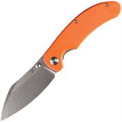 Kansept 1039A5 Nesstreet Stonewashed Linerlock Knife Orange Handles