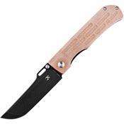 Kansept 1041A5 Reedus Black Linerlock Knife Brown Micarta Handles
