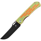 Kansept 1041A3 Reedus Black Linerlock Knife Green/Orange G10 Handles