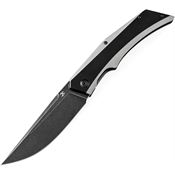 Kansept 1035A1 Naska Black Stonewashed Drop Point Framelock Knife Black Handles