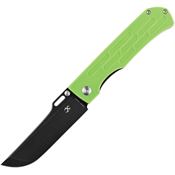 Kansept 1041A1 Reedus Black Linerlock Knife Green G10 Handles