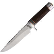 Marbles 624 MR624 Bowie Satin Fixed Blade Knife Brown Handles