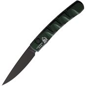 Piranha P15GT Auto Button Lock Black Knife Green Handles