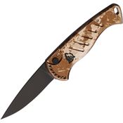 Piranha P2CT Auto Fingerling Button Lock Black Knife Tan Handles