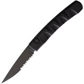 Piranha P15BKTS Auto Virus Button Lock Serrated Black Knife Black Handles