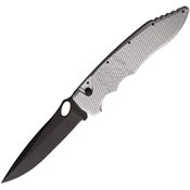 Piranha P10ST Auto Predator Button Lock Black Knife Silver Handles