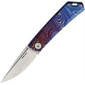 Real Steel 7001TC07 Luna TC Emotional Waves Satin Folding Knife Titanium Handles