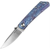 Real Steel 7071TC06 Luna BoostFramelock Knife Blue Swirl Titanium Handles